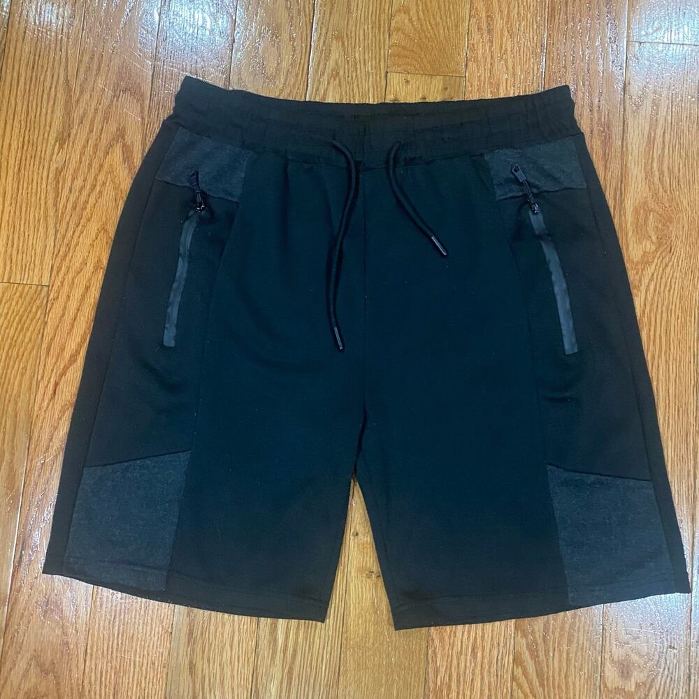 Bello Black Athletic Shorts w/ Zipper Pockets Men’s Size XL